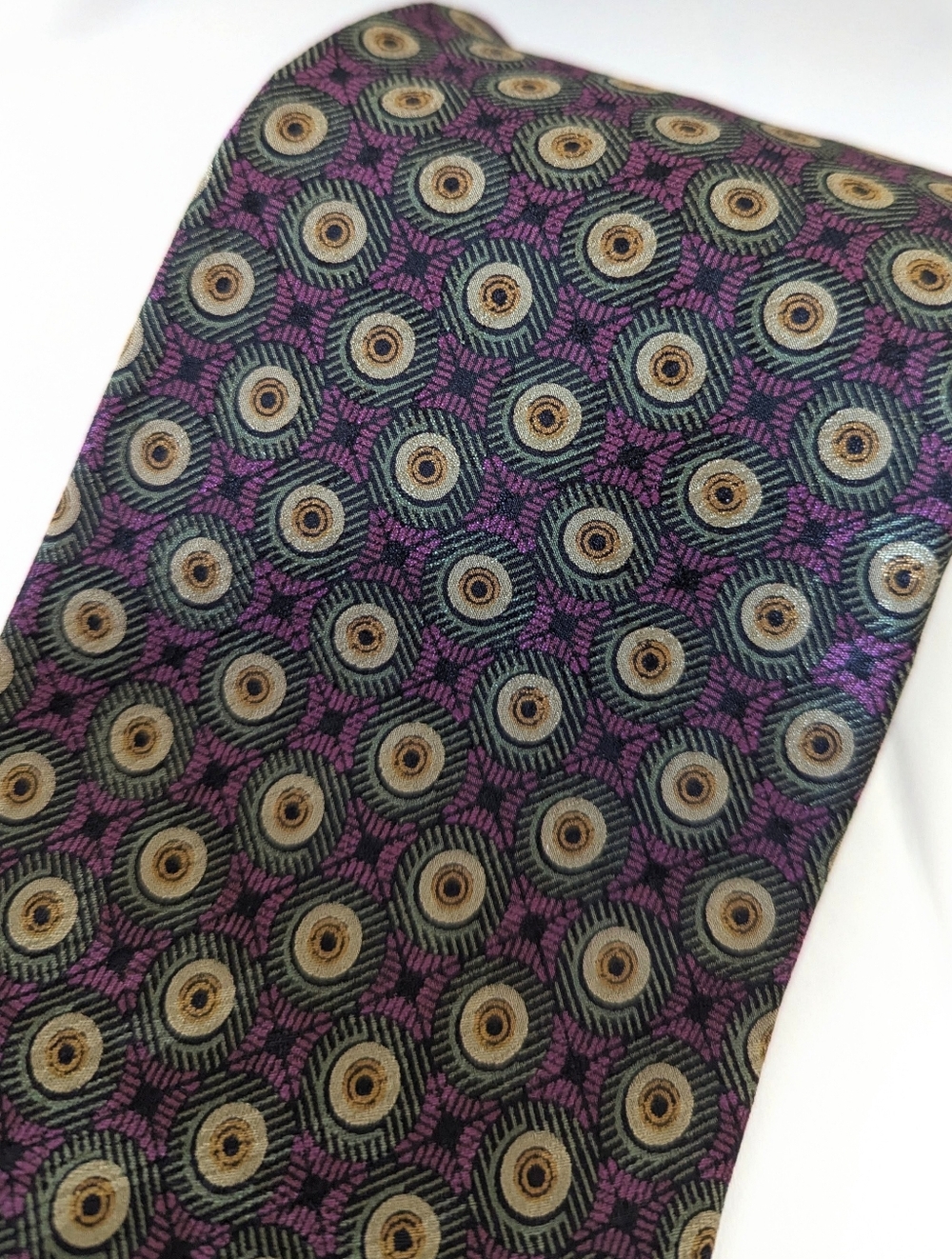 NWT Vintage Karl Lagerfeld Geometric Pattern Silk Tie